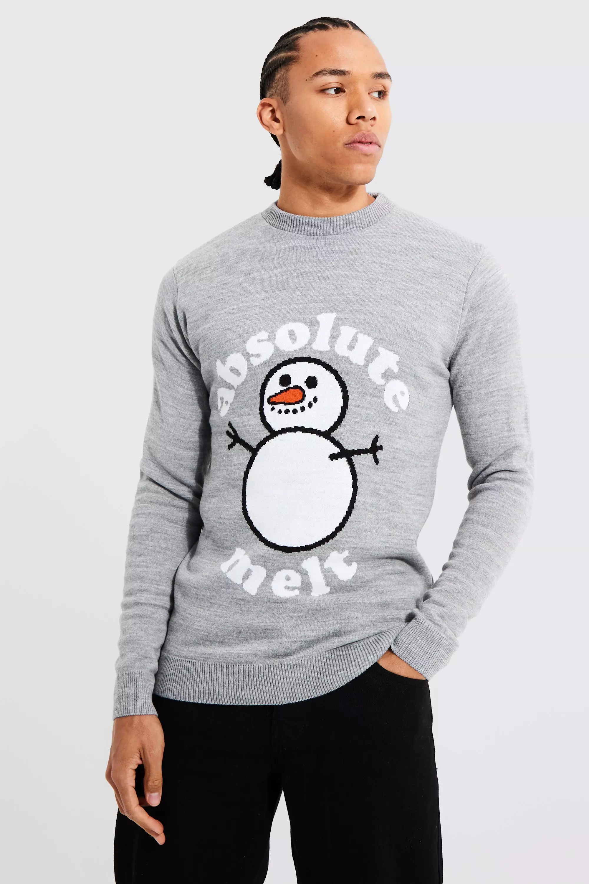 Tall Absolute Melt Christmas Sweater boohooMAN USA